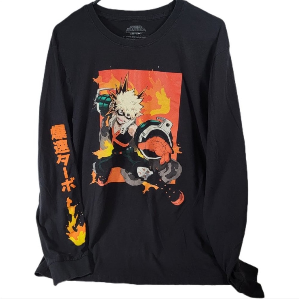 Black Graphic Long Sleeve Tee
